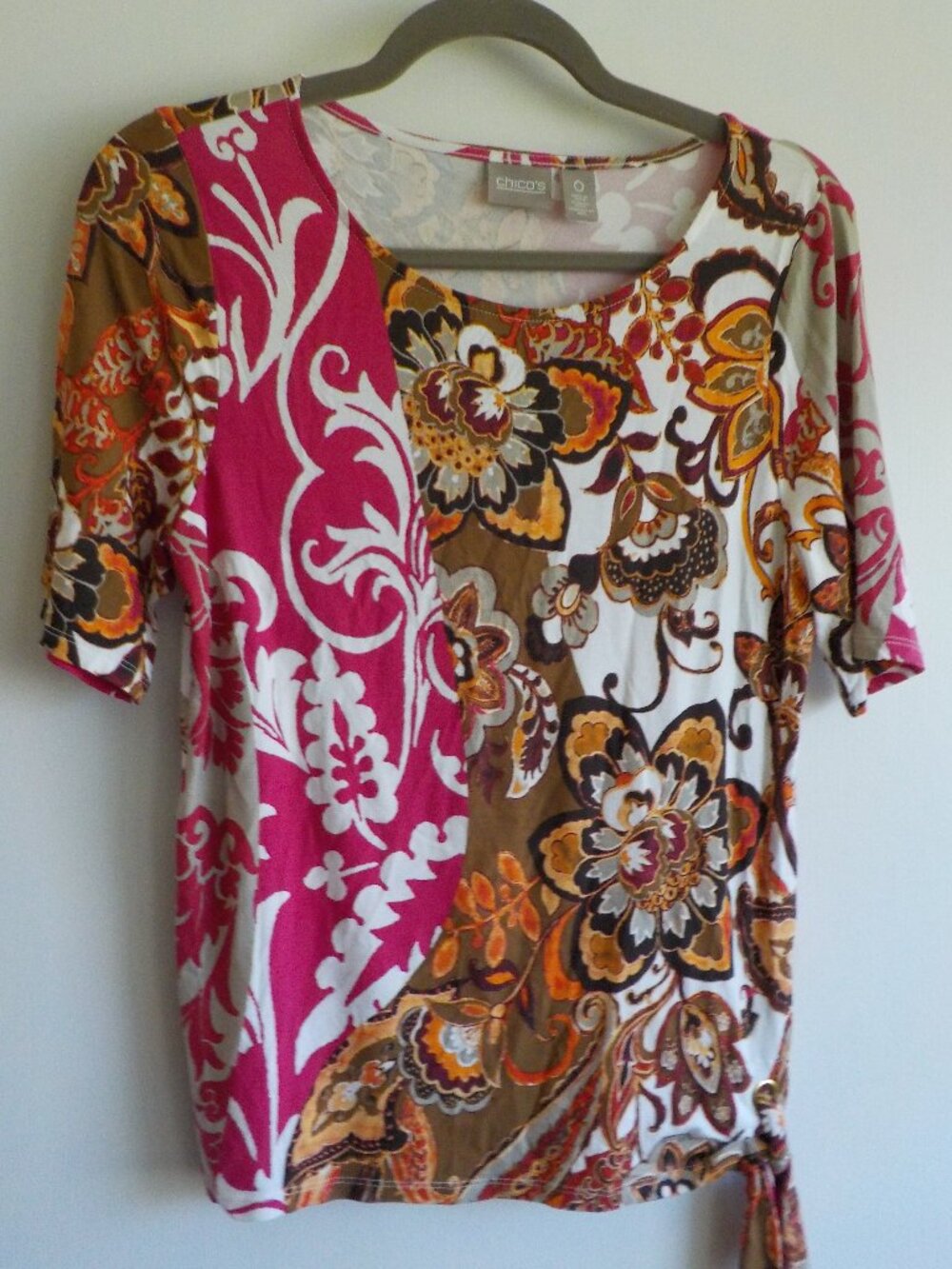 Chico's Blouse - Size 0 Small - Multicolor Short Sleeve (2318)